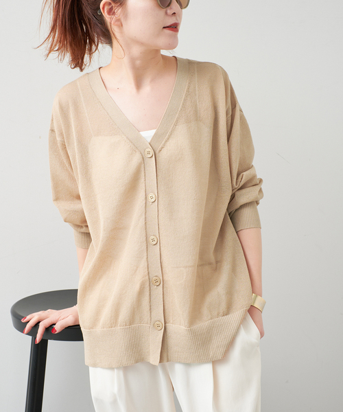 【Spick&Span】カーディガン Spick＆Span カーディガン 「一部店舗+WEB限定」WASHABLEシアー