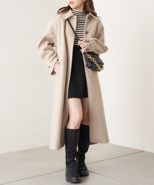 Chico（チコ） ステンカラーコート FREE グレイッシュベージュ