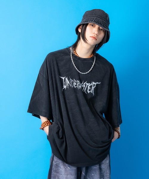 tシャツ a.p.o.v. デビルフォントロゴダートピグメントスーパー