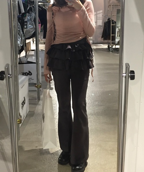 JUDIN（ジュディン） パンツ Frill skirt layered pants「JD