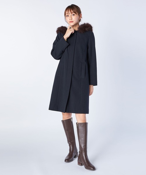 LAISSE PASSE のコート 36号 LAISSE PASSE（レッセパッセ） ノーカラーコート 36 ホワイト