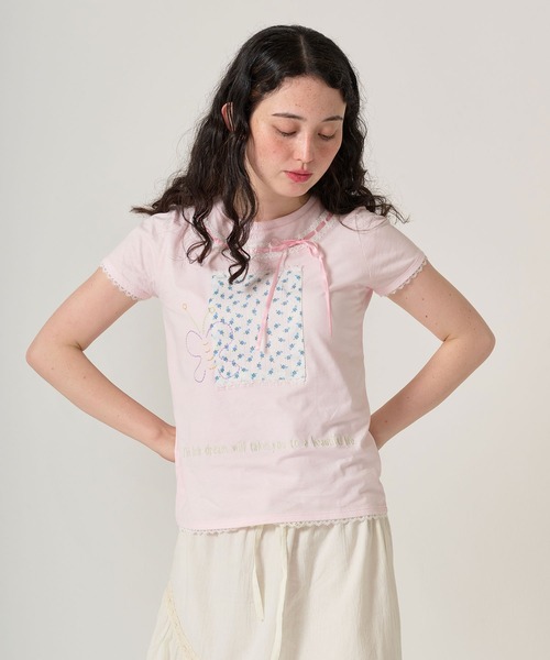 TINA:JOJUNティーナジョジュン Tシャツ キャミソール ピンク カーキー TINA:JOJUNティーナジョジュン Tシャツ キャミソール ピンク