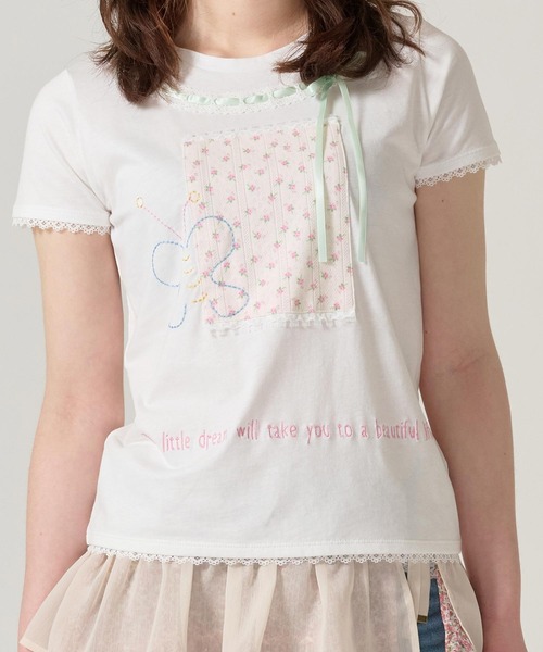 tシャツ ガーリー 半袖コラージュTシャツ TINA：JOJUN レディース TINA：JOJUN tシャツ ガーリー 半袖コラージュTシャツ