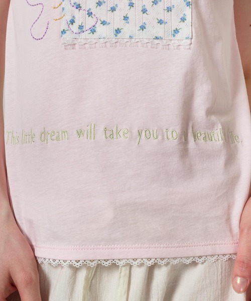 TINA：JOJUN tシャツ ガーリー 半袖コラージュTシャツ