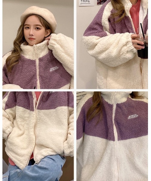 「DEVICE」 ジップアップブルゾン FREE パープル レディース_画像2