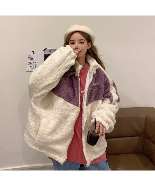 「DEVICE」 ジップアップブルゾン FREE パープル レディース_画像3