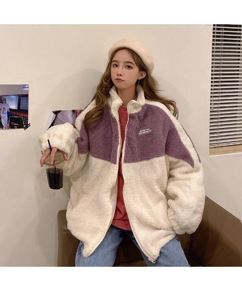 「DEVICE」 ジップアップブルゾン FREE パープル レディース_画像4