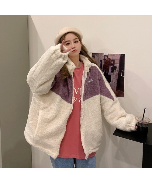 「DEVICE」 ジップアップブルゾン FREE パープル レディース_画像8