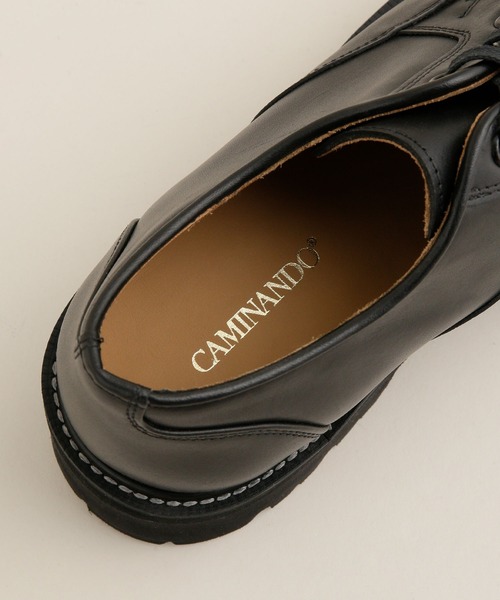 CAMINANDO/カミナンド　レースアップシューズ38 黒 CAMINANDO/カミナンド】別注 サイドジップ レースアップ ブーツ