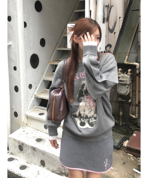 jouetie（ジュエティ） ニット セーター DOGジャガードルーズニット