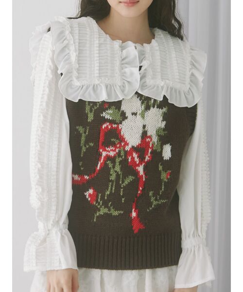 ベスト ジレ bouquet sweater vest レディース