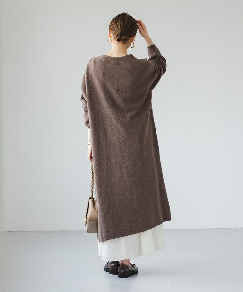 NOBLE（ノーブル） カーディガン エアリーロングガウンカーディガン