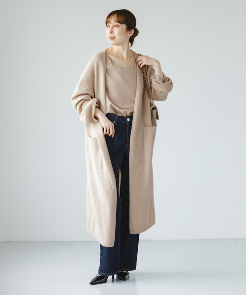 NOBLE（ノーブル） カーディガン エアリーロングガウンカーディガン