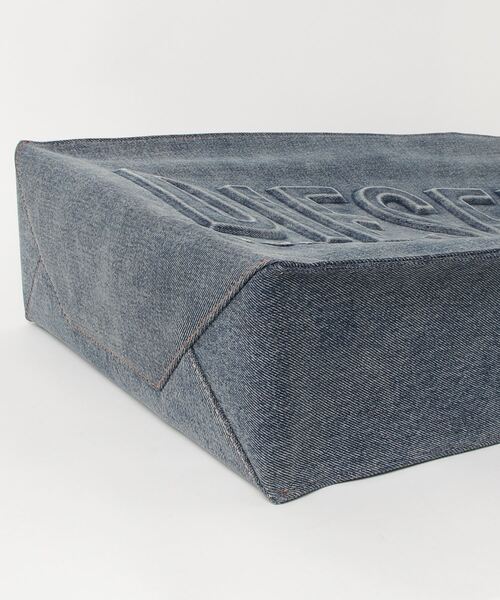 ほぼ新品　DIESEL 2way ショッパーバッグ デニム ブルー ロゴ 大容量 DIESELディーゼル 大容量 デニム トートバッグ2way メンズ
