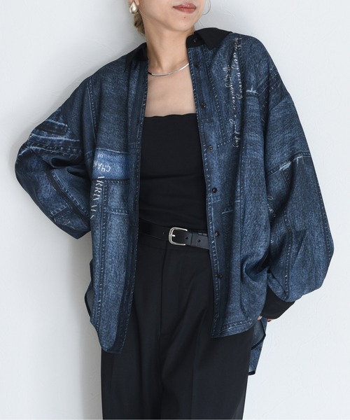 Eimee Law（エイミーロウ） ブラウス シャツ パッチワークデニムpt 