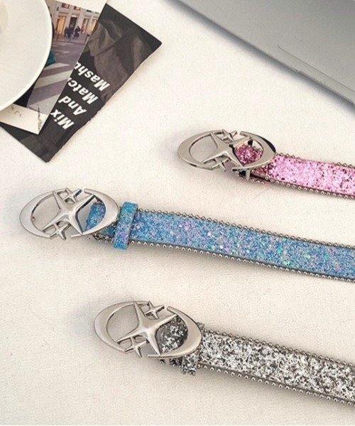 SHEENA（シーナ） ベルト グリッターラメキラキラベルト レディース