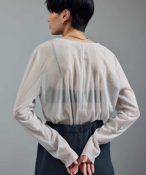 tシャツ 「WEB限定」トリコットシアーロングTシャツ レディース