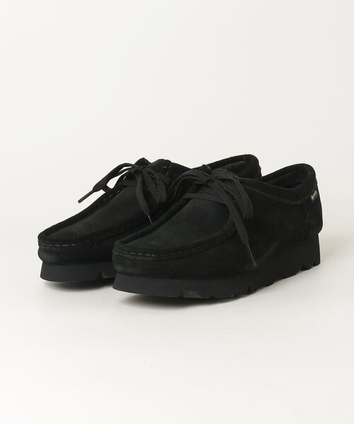 靴 Clarks Wallabee Clarks CLARKS WALLABEE BOOT GORE-TEX BLACK LEATHER 26146260