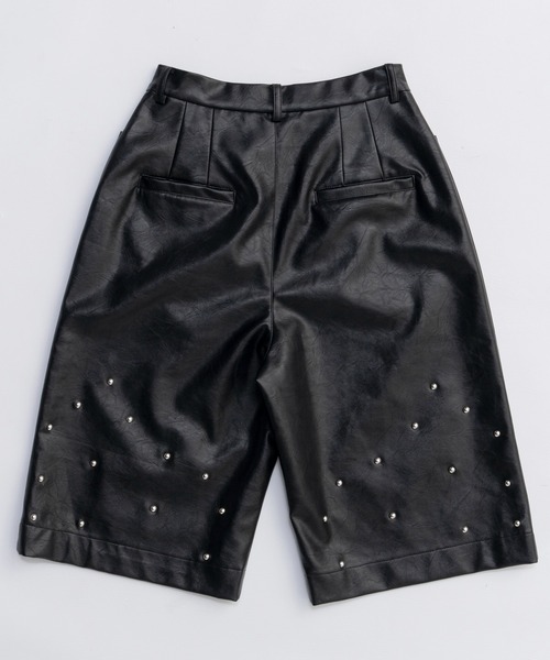 MAISON SPECIAL パンツ Studs Leather Shorts/スタッズレザーショート
