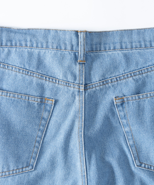 「NYLAUS」 デニムハーフパンツ L ブラック メンズ