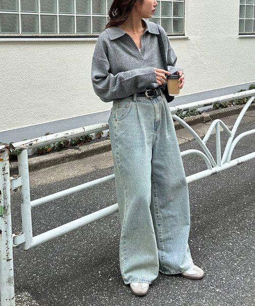 Discoat（ディスコート） ワイドパンツ ジーンズ デニム デニムパンツ