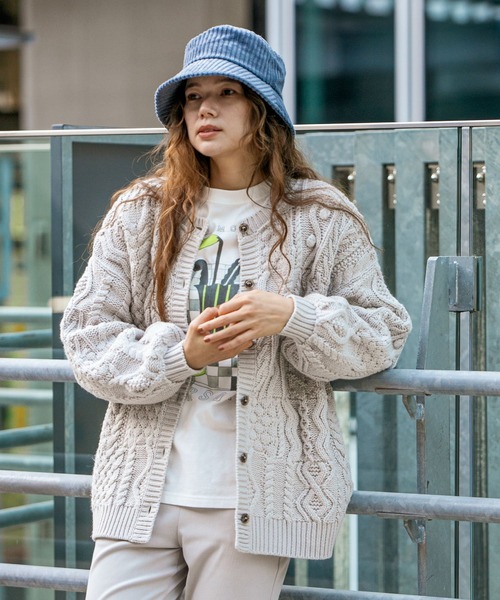 niko and… 「niko and」 ニットカーディガン LARGE ベージュ