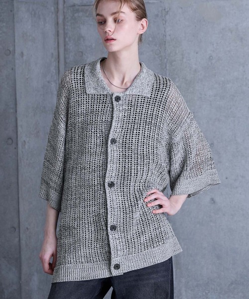 STONE  Mサイズ カーディガン ライトグレー 予約]あぜ編みラメニットカーディガン/ライトグレー – Lumier