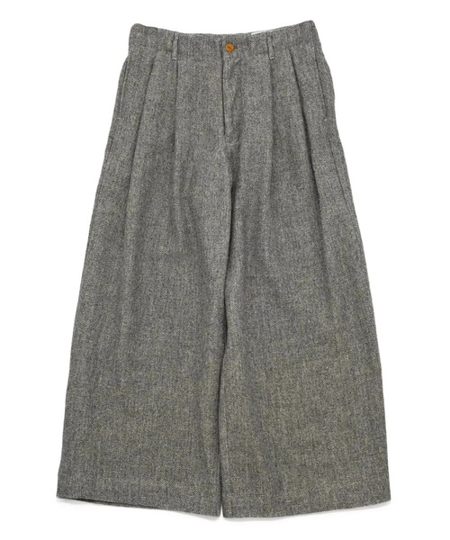 パンツ VOAAOV REFINE WOOL SERGE TUCK WIDEPANTS VOAAOV（ヴォアーブ） ワイドパンツ パンツ WOOL LINEN HERRING BONE