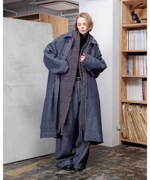 VOAAOV パンツ 「VOAAOV」 WOOL LINEN HERRING BONE Tuck Wide