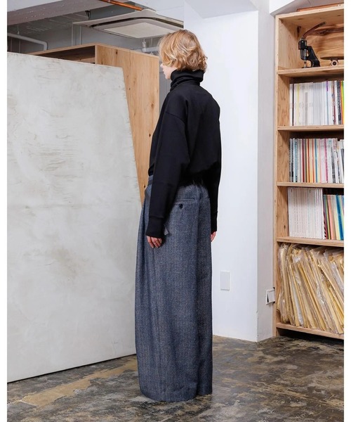VOAAOV（ヴォアーブ） ワイドパンツ パンツ WOOL LINEN HERRING BONE