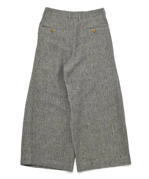 VOAAOV（ヴォアーブ） パンツ WOOL LINEN HERRING BONE Tuck Wide