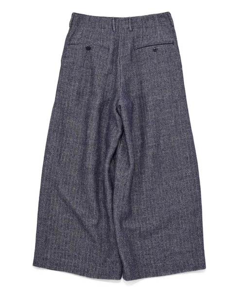 VOAAOV（ヴォアーブ） パンツ WOOL LINEN HERRING BONE Tuck Wide