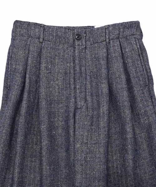 VOAAOV（ヴォアーブ） パンツ WOOL LINEN HERRING BONE Tuck Wide