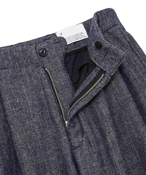 VOAAOV（ヴォアーブ） パンツ WOOL LINEN HERRING BONE Tuck Wide