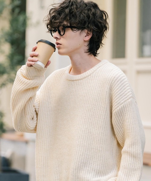 ニット セーター Rocky Monroe（ロッキーモンロー） セーター ニット オーバーサイズ畦