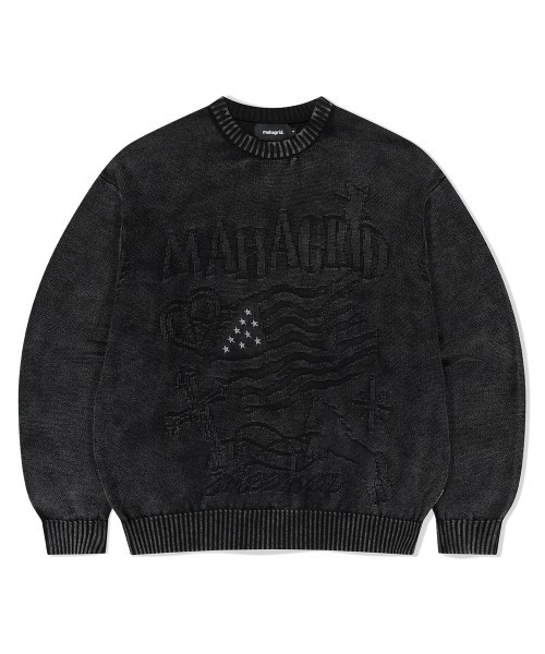 トレーナー スウェット mahagrid/マハグリッド」PIGMENT FLAG KNIT SWT/ピグメントフラッグニットスェット_1