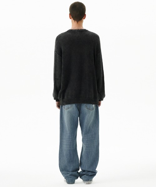 トレーナー スウェット mahagrid/マハグリッド」PIGMENT FLAG KNIT SWT/ピグメントフラッグニットスェット_6