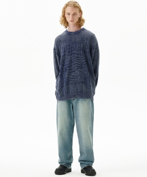 トレーナー スウェット mahagrid/マハグリッド」PIGMENT FLAG KNIT SWT/ピグメントフラッグニットスェット_11