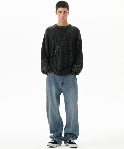 トレーナー スウェット mahagrid/マハグリッド」PIGMENT FLAG KNIT SWT/ピグメントフラッグニットスェット_5