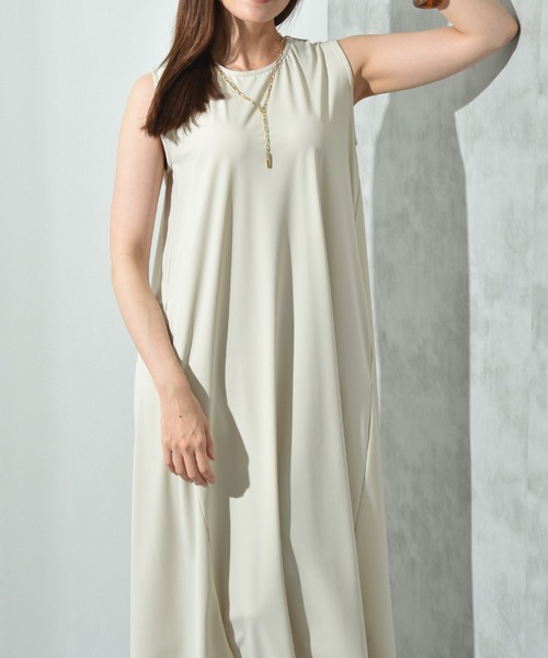 「INTERPLANET」 ノースリーブワンピース FREE ブラック レディース_画像9