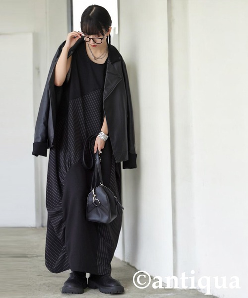 antiqua ワンピース 異素材切替 ギャザー : ZOZOTOWN Yahoo!店 - 通販