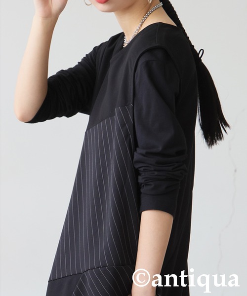 antiqua ワンピース 異素材切替 ギャザー : ZOZOTOWN Yahoo!店 - 通販