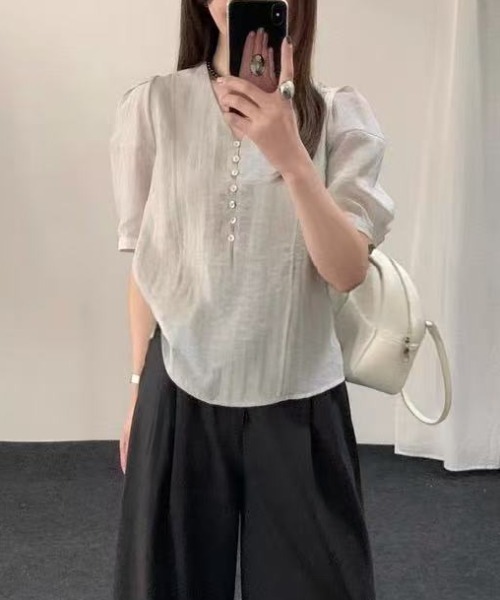 「FAVORITO」 半袖ブラウス F ベージュ レディース_画像6