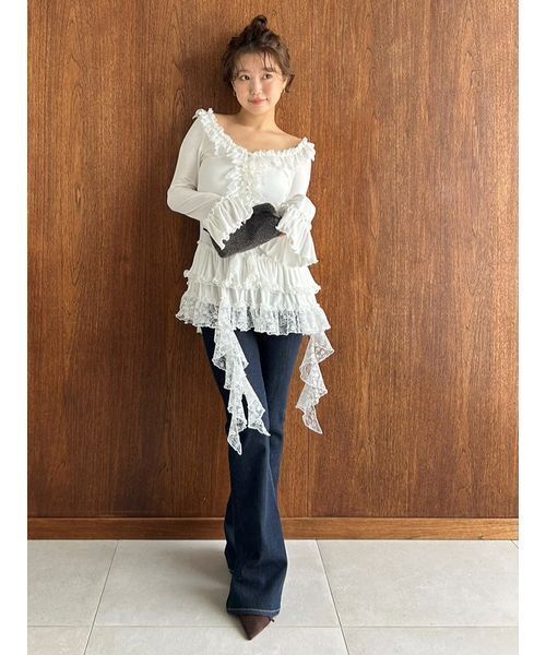 SNIDEL（スナイデル） tシャツ ティアードフリルカットソープル