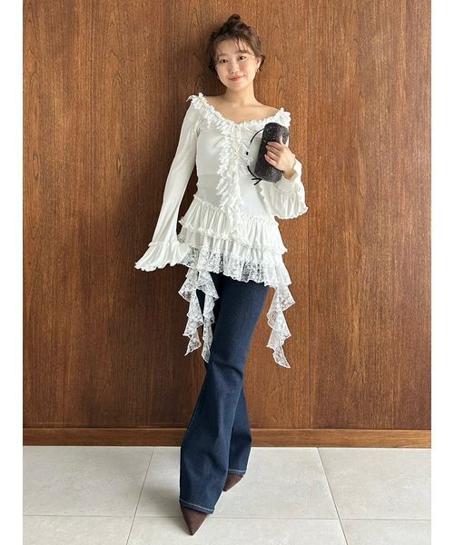 SNIDEL（スナイデル） tシャツ ティアードフリルカットソープル