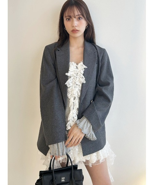 snidel ティアードフリルカットソープルオーバー　グレー SNIDEL（スナイデル） tシャツ ティアードフリルカットソープル