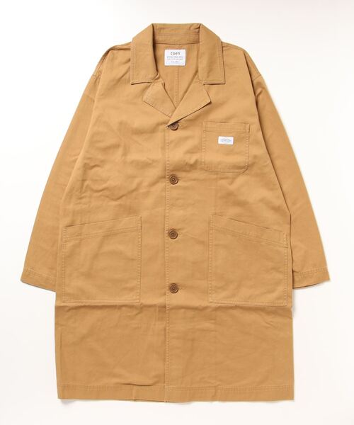 coen（コーエン） ステンカラーコート S マスタード メンズ : ZOZOTOWN
