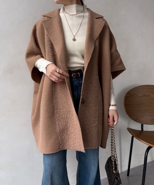 あゆです　　シニカル　リバーシブル　ニットポンチョコート 楽天市場】【初売り最大3000円OFFクーポン配布中】【30%off新春セール