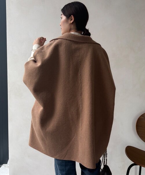 ボアポンチョコート　ブラウン 55294054_1.jpg
