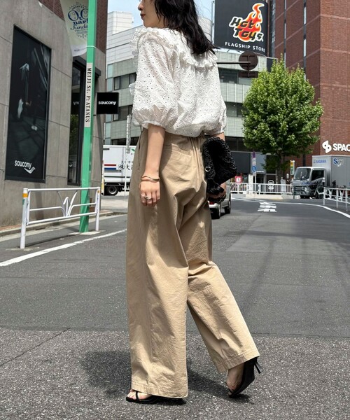 「fredy emue」 半袖ブラウス 38 ダークブラウン レディース_画像4